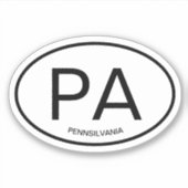 PA Pennsylvania staat code vinyl sticker (Voorkant)