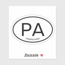 PA Pennsylvania staat code vinyl sticker
