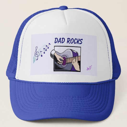 "Pa Rocks" Guitar Player Trucker Hat Trucker Pet (Voorkant)