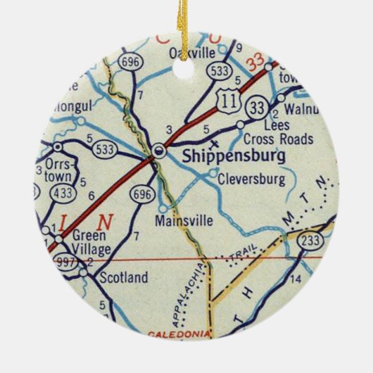  PA Shipensburg Keramisch Ornament (Achterkant)