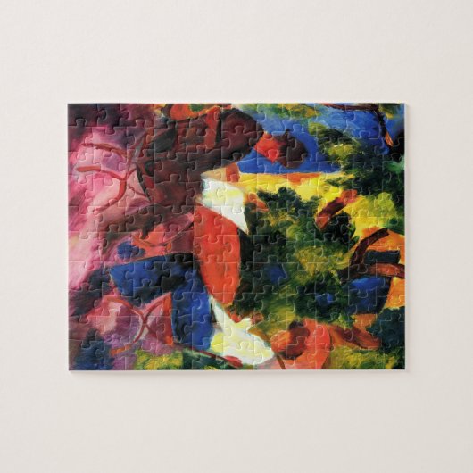 Paar aan de tuintafel tegen augustus Macke Legpuzzel (Horizontaal)
