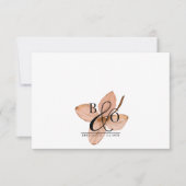 Paar Ampersand Monogram | Rustieke Waterverf Leaf Notitiekaartje (Voorkant)