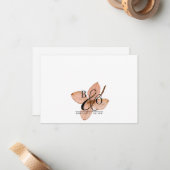 Paar Ampersand Monogram | Rustieke Waterverf Leaf Notitiekaartje (Voorkant / Achterkant in situ)