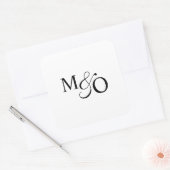 Paar Ampersand Monogram Vierkante Sticker (Envelop)