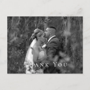 Paar B/W-fotoweddenschap Dank u Briefkaart