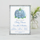 Paar Baby shower Boy Little Pumpkin Herfst  Kaart (Staand voorkant)