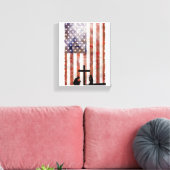 Paar Bidden bij Cross. Vlag, Jezus achtergrond Canvas Afdruk (Insitu (Woonkamer))