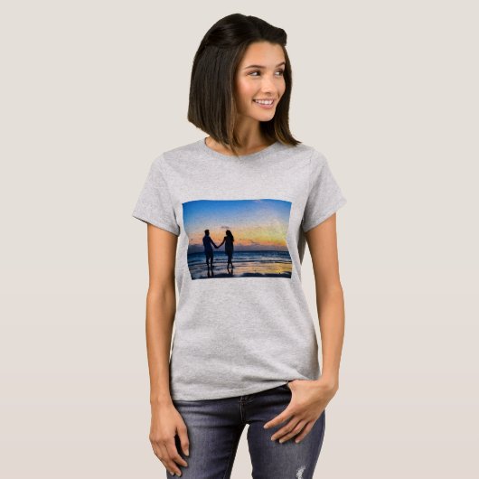 Paar bij Beach Design T-shirt (Voorkant volledig)