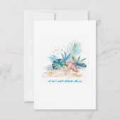 Paar bij Beach Wedding Waterverf Response RSVP (Achterkant)