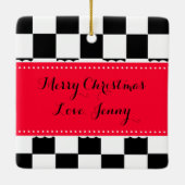 Paar bij Fifties Diner Holding Hands Retro Keramisch Ornament (Achterkant)