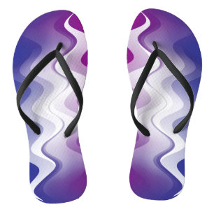 Paar blauwe paarse witte teenslippers