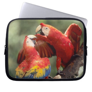 Paar blauwgele ara's laptop sleeve