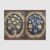 Paar Bloemen pot voor twee deur kast Tissuepapier (Voorkant)