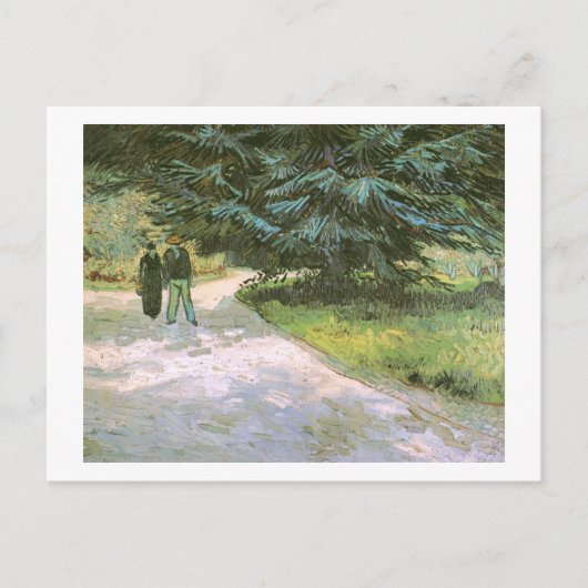 Paar & Blue Fir Tree Van Gogh Fine Art Briefkaart (Voorkant)