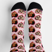 Paar Bruiloft Jubileum 3 Foto Hart Patroon Sokken (Top)