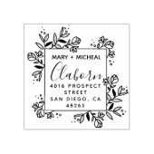 Paar bruiloft Rendingadres legant minimalist Rubberstempel (Afrduk)