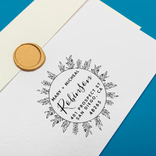 Paar bruiloft Rendingadres legant minimalist Rubberstempel
