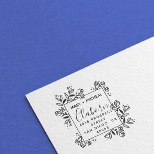 Paar bruiloft Rendingadres legant minimalist Rubberstempel