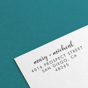Paar bruiloft Rendingadres legant minimalist Zelfinktende Stempel