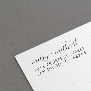 Paar bruiloft Rendingadres legant minimalist Zelfinktende Stempel