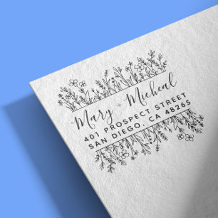 Paar bruiloft Rendingadres legant minimalist Zelfinktende Stempel