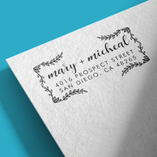 Paar bruiloft Rendingadres legant minimalist Zelfinktende Stempel