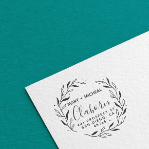 Paar bruiloft Rendingadres legant minimalist Zelfinktende Stempel