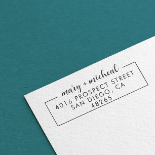 Paar bruiloft Rendingadres legant minimalist Zelfinktende Stempel