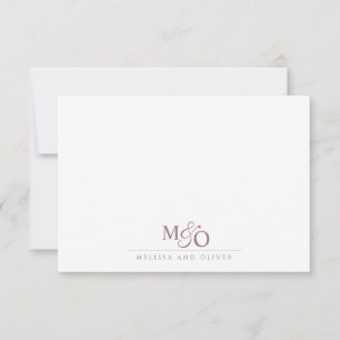 Paar Bruin Mocha Ampersand Monogram Notitiekaartje