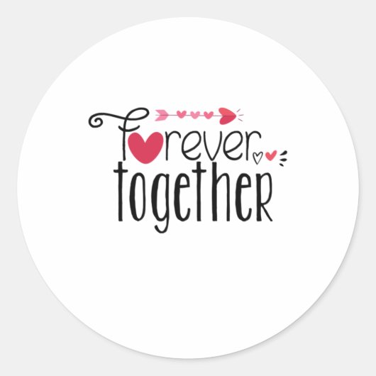 Paar Cadeau Forever Samen Ronde Sticker (Voorkant)