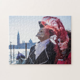 Paar carnavalmaskers legpuzzel