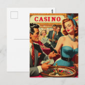 Paar Casino Illustratie Briefkaart (Voorkant / Achterkant)