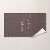 Paar Chocolade Brown Custom Bad Handdoek (Handdoek)