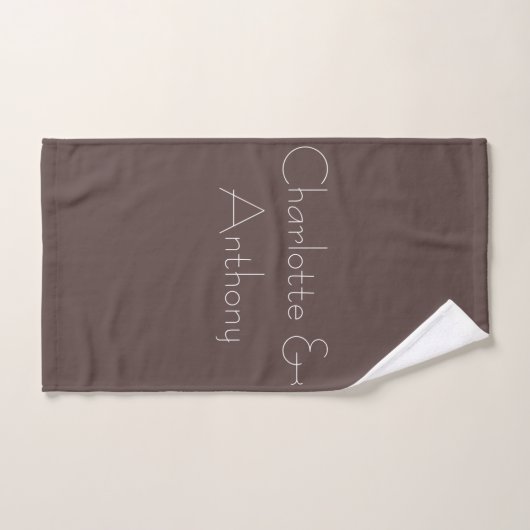 Paar Chocolade Brown Custom Bad Handdoek (Handdoek)