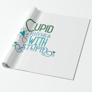 Paar-Cupid-hartritmes met staartje Cadeaupapier