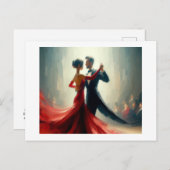 Paar Dance Waltz, Briefkaart (Voorkant / Achterkant)