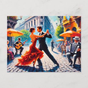 Paar dansen in de tango in Argentinië Briefkaart