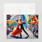 Paar dansen in de tango in Argentinië Briefkaart (Voorkant / Achterkant)