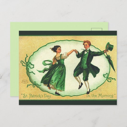 paar danst op St Patricks Day Briefkaart (Voorkant / Achterkant)