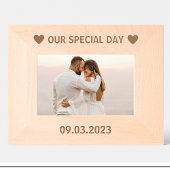 Paar Datum Gepersonaliseerde houten afbeelding lij Gegraveerde Lijstjes