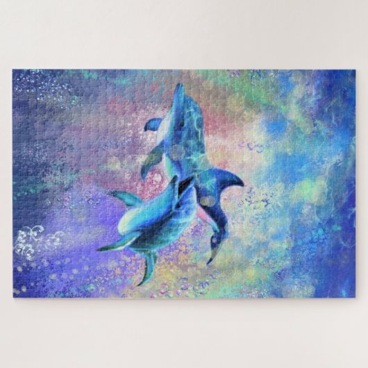 Paar Dolfijn Puzzel Legpuzzel (Horizontaal)