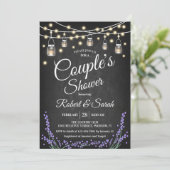 Paar Douche - Lavendel schoolbord Kaart (Staand voorkant)