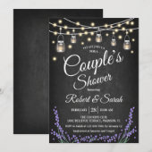 Paar Douche - Lavendel schoolbord Kaart (Voorkant / Achterkant)