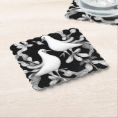 Paar Duiven Kartonnen Onderzetters (Gebogen)