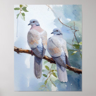 Paar Duiven voor Huisdecoratie Poster