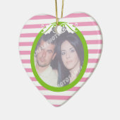 Paar eerste / 1e kerst bruiloft foto ornament (Links)