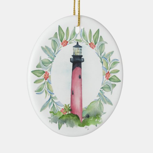 Paar Eerste Kerstmis Ornament Jupiter Lighthouse (Rechts)