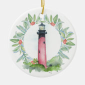 Paar Eerste Kerstmis Ornament Jupiter Lighthouse (Voorkant)