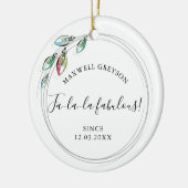 Paar eerste kerstversiering keramisch ornament (Links)