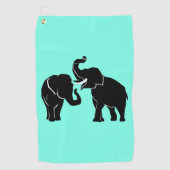Paar Elephant Golf Handdoek (Voorkant)
